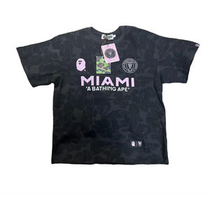 BAPE x INTER MIAMI CF FOOTBALL JERSEY TEE SIZE L NEW NWT
